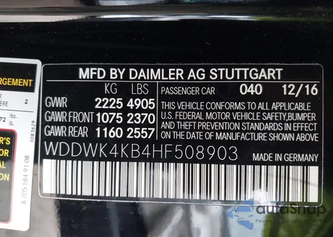 2017 Mercedes-Benz C 300 4Matic from USA, damaged, VIN WDDWK4KB4HF508903